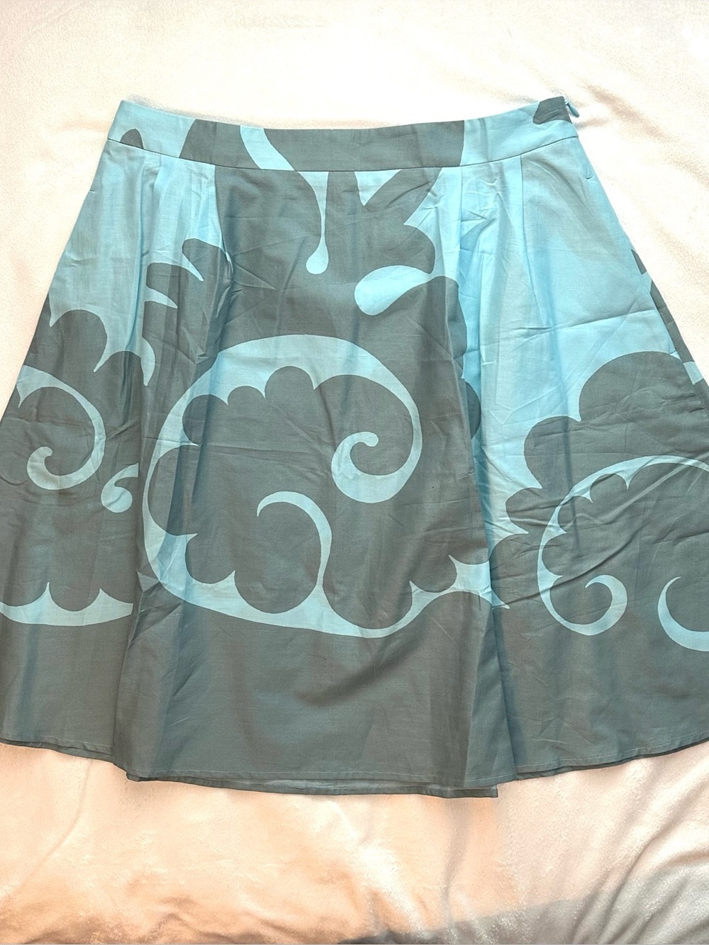Marimekko Mika Piirainen Borssi A-Line Above Knee Skirt 38 Blue Gray New NWT